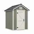 Abri de jardin 180 x 120 x 200 cm en bois gris vert et blanc style chalet avec porte ventilée