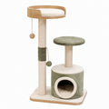 Arbre à chat 60 x 50 x 120 cm en sisal vert et beige avec niches et plateformes