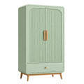 Armoire 90 x 45 x 180 cm en bois vert sauge avec tiroir style scandinave