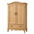 Armoire 110 x 55 x 190 cm en bois finition chêne avec 2 portes et tiroir style classique