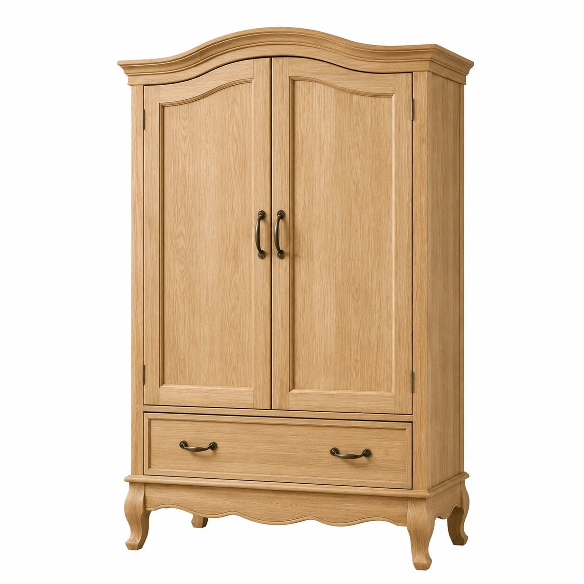 Armoire 110 x 55 x 190 cm en bois finition chêne avec 2 portes et tiroir style classique